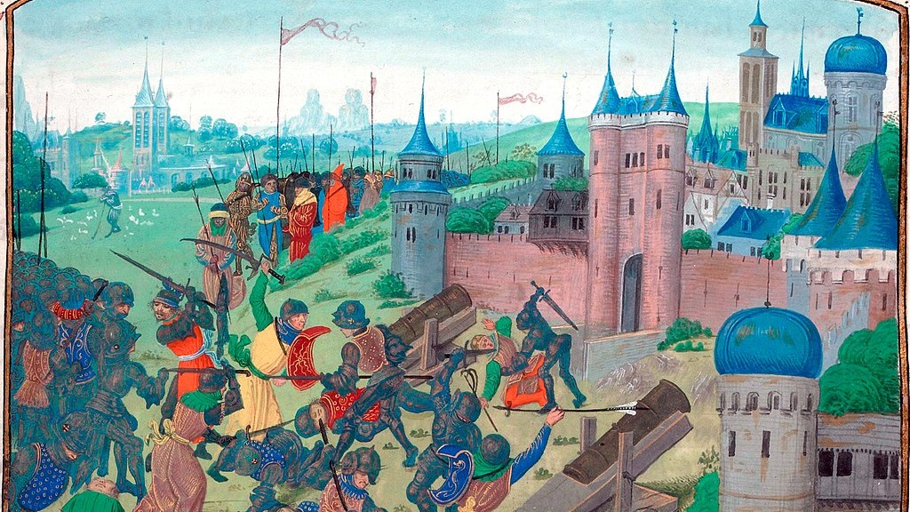 Battle at Nicopolis, 1396, depicted by the Christians