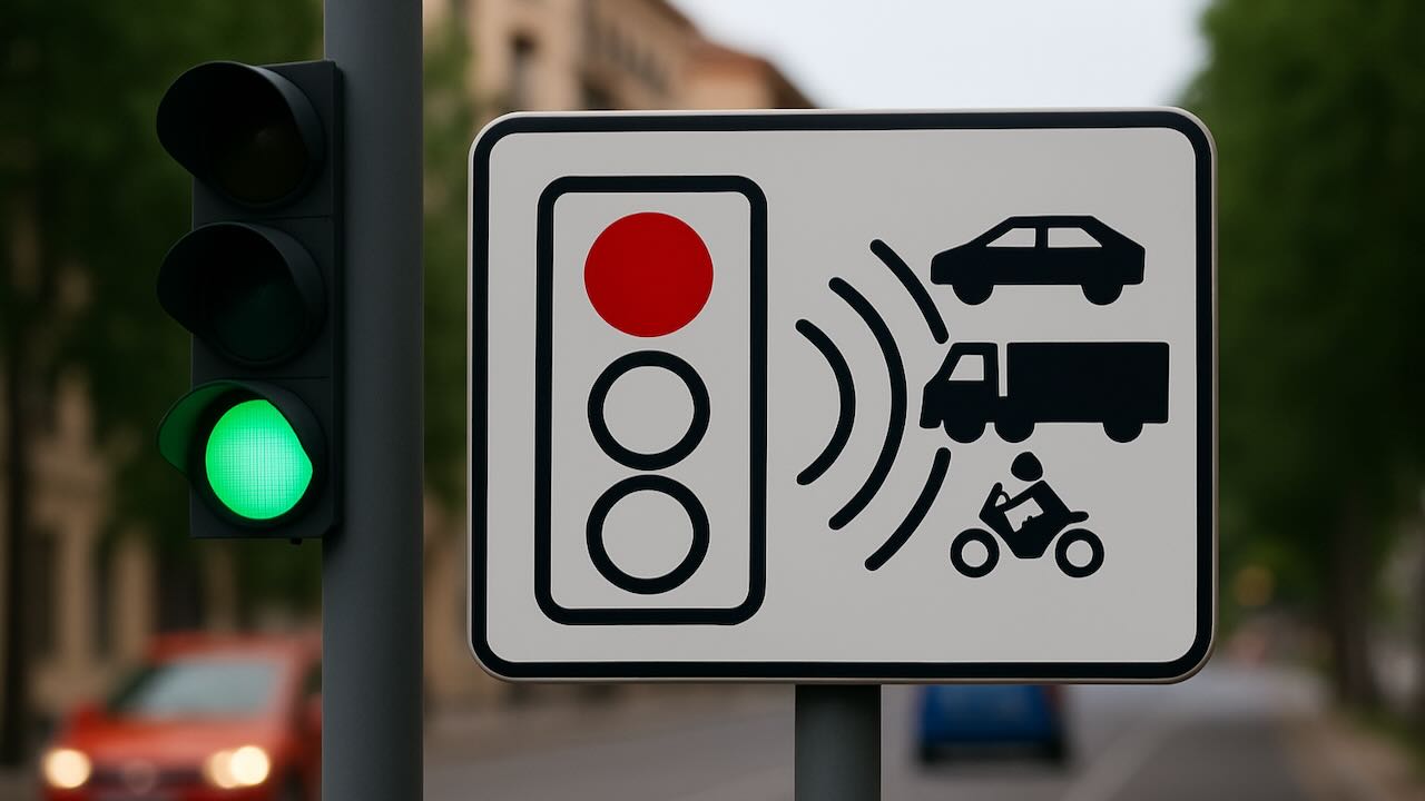 Ez a jel megmondja, ha egy fotóvörös radar figyeli a lámpát