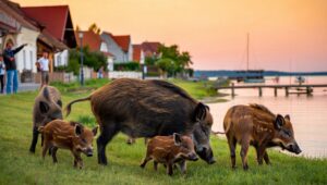 Ezek a vadon élő vaddisznók a Balaton környékén aggasztják a helyieket