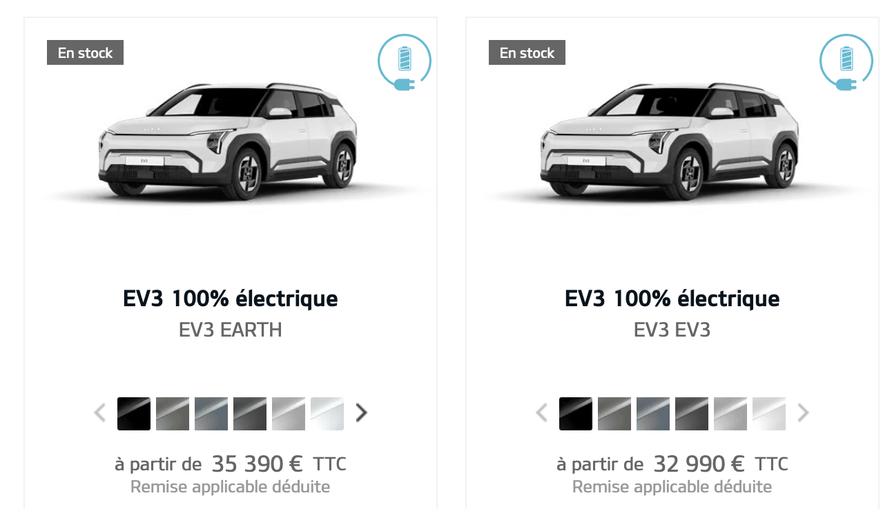 Példa a Kia oldaláról – készlet és árak