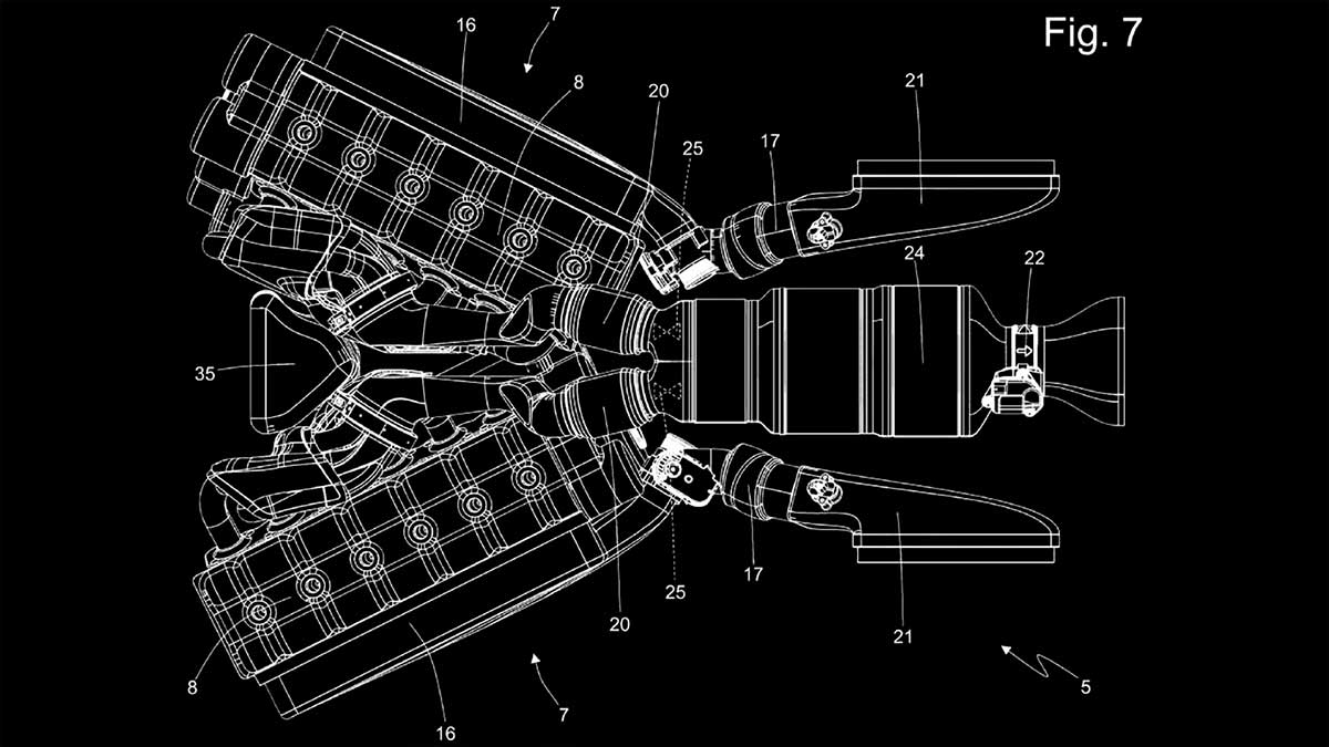 Kettős soros-hatos elrendezés V alakban